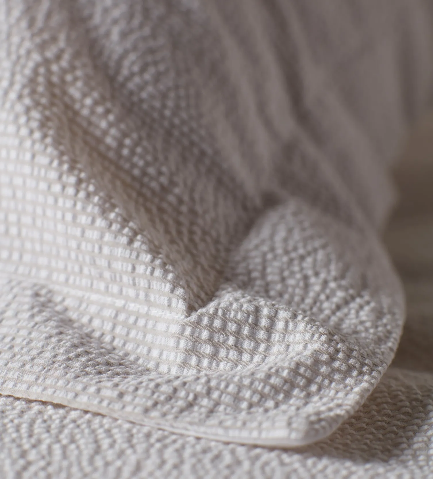 Secret Linen Store Natural Seersucker Stripe 100% Cotton Duvet Cover