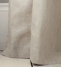 Secret Linen Store Twill Cotton Linen Blackout Pencil Pleat Curtains (Pair)