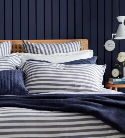 Secret Linen Store Coastal Stripe 100% Cotton Housewife Pillowcase