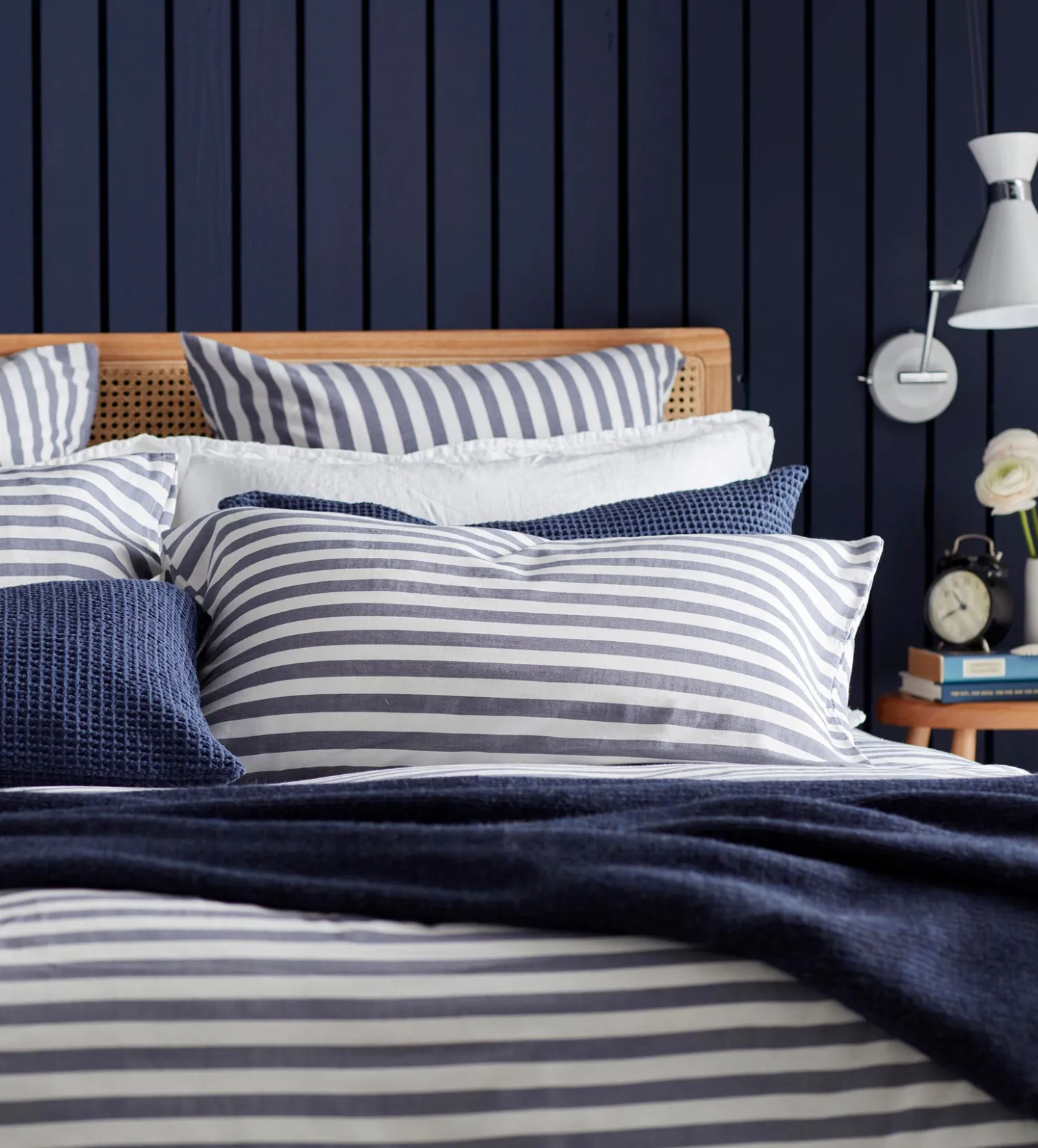 Secret Linen Store Coastal Stripe 100% Cotton Housewife Pillowcase