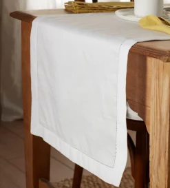 Secret Linen Store Off White Twill Cotton Linen Table Runner