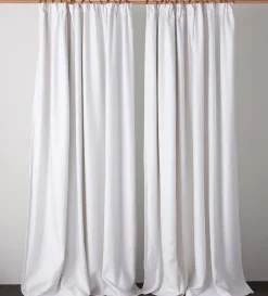 Secret Linen Store Twill Cotton Linen Blackout Pencil Pleat Curtains (Pair)
