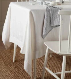 Secret Linen Store Off White Twill Cotton Linen Tablecloth