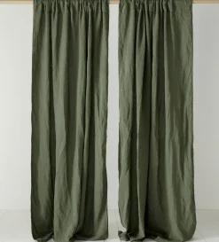Secret Linen Store 100% Linen Loop Top Curtain (Single)