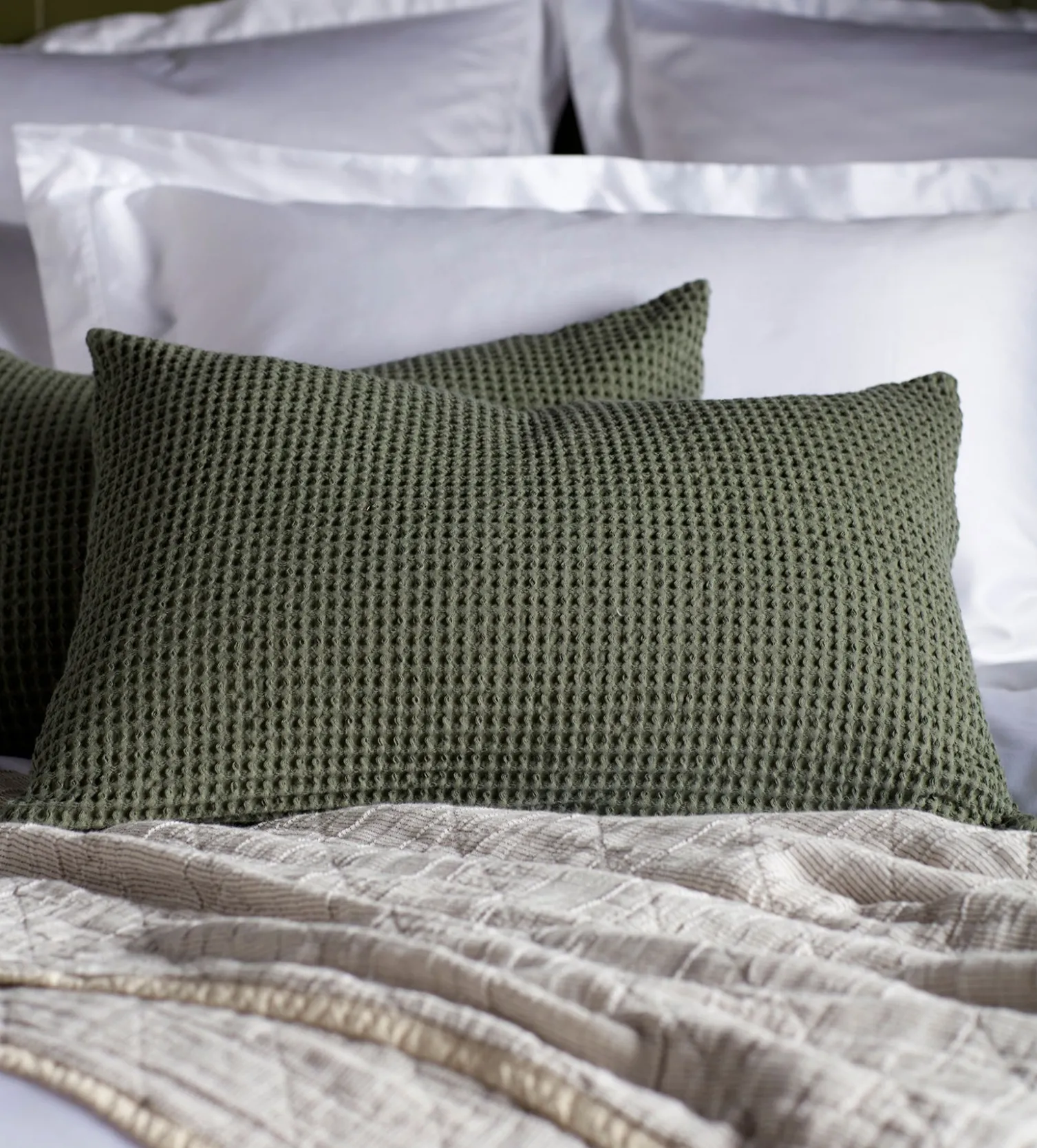 Secret Linen Store Big Waffle 100% Cotton Cushion Cover