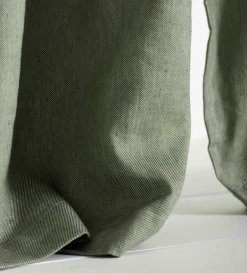 Secret Linen Store Twill Cotton Linen Blackout Pencil Pleat Curtains (Pair)