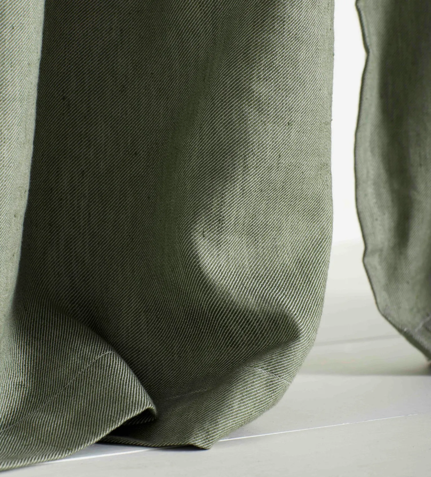 Secret Linen Store Twill Cotton Linen Blackout Pencil Pleat Curtains (Pair)