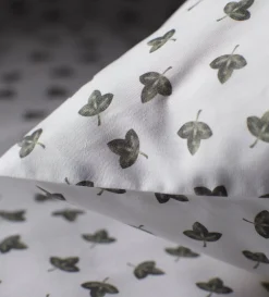 Secret Linen Store Olive Little Leaf 100% Organic Cotton Housewife Pillowcase