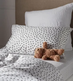 Secret Linen Store Olive Little Leaf 100% Organic Cotton Duvet Cover Set