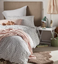 Secret Linen Store Olive Little Leaf 100% Organic Cotton Duvet Cover Set