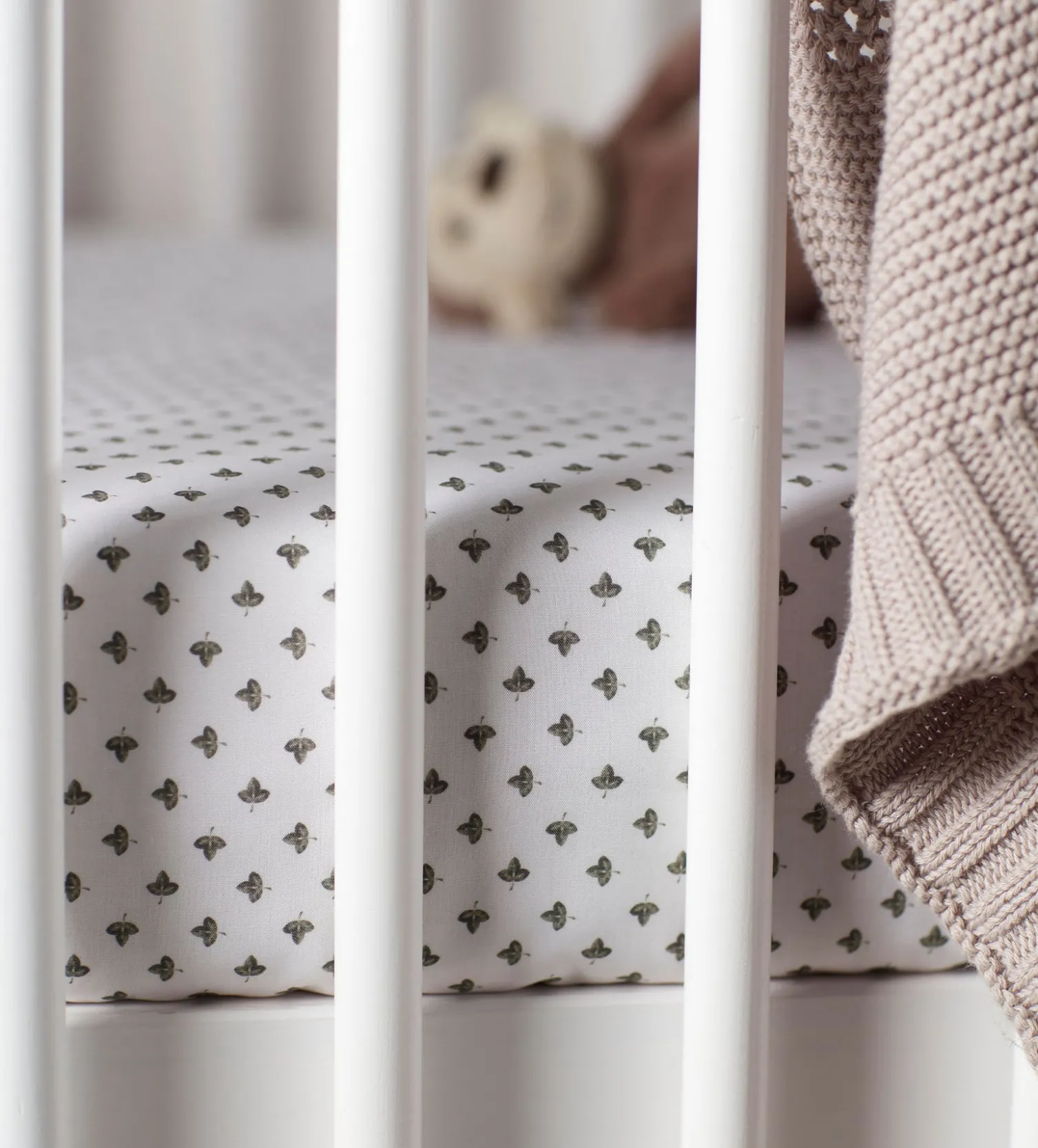 Secret Linen Store Olive Little Leaf 100% Organic Cotton Duvet Cover Set