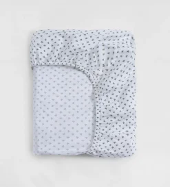 Secret Linen Store Olive Little Leaf 100% Organic Cotton Fitted Sheet