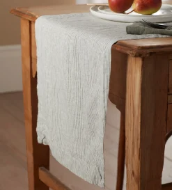 Secret Linen Store Olive Sid Stripe 100% Linen Table Runner