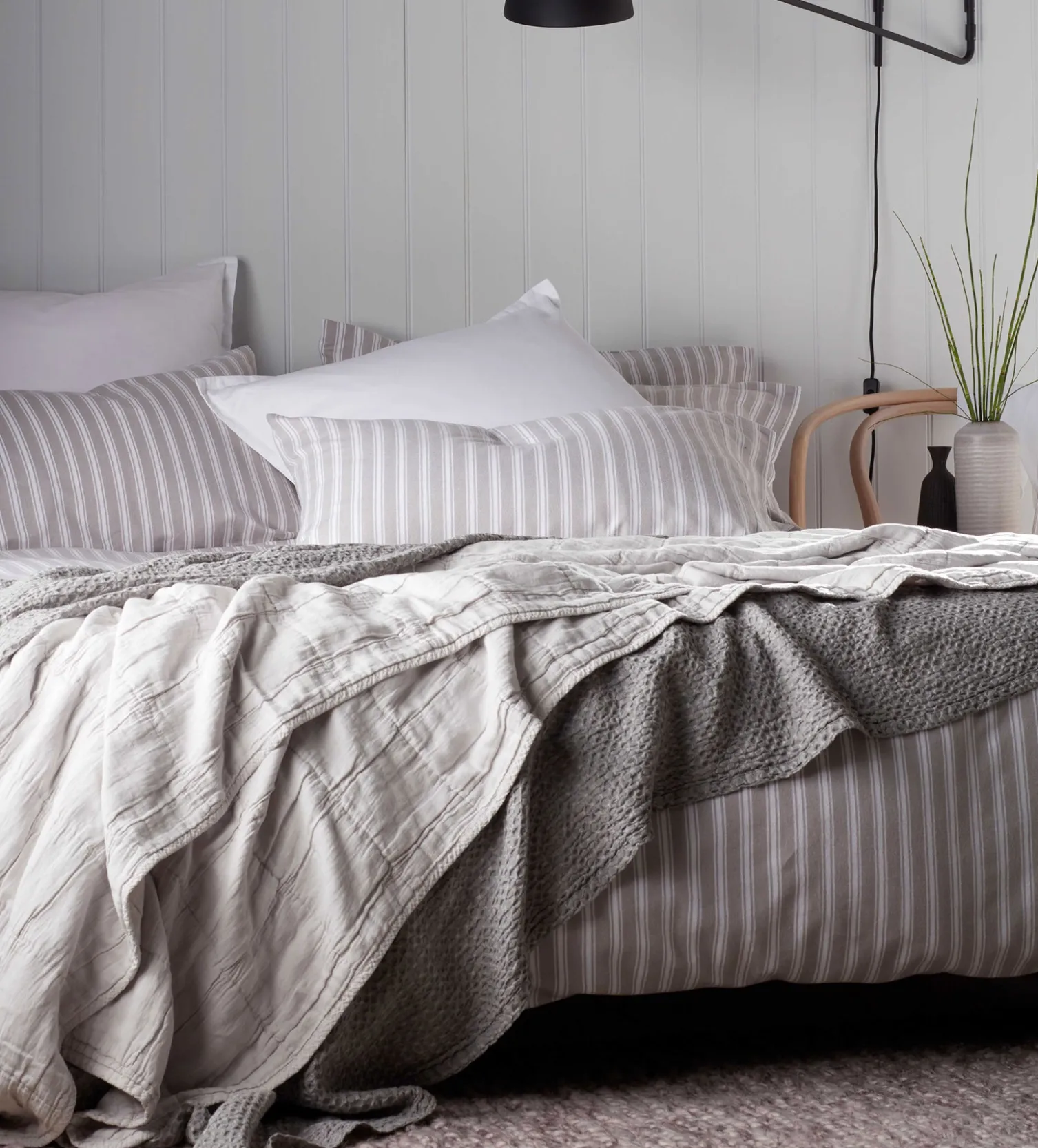 Secret Linen Store Finn 100% Cotton Quilted Throw
