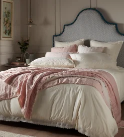 Secret Linen Store Pia Embroidered 100% Cotton Pillowcase