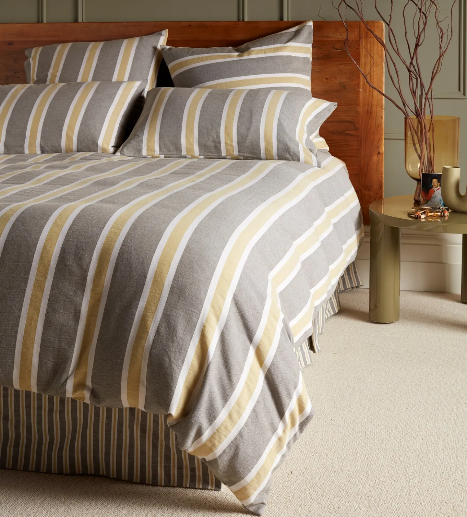Secret Linen Store Sadie Stripe 100% Organic Cotton Pillowcase