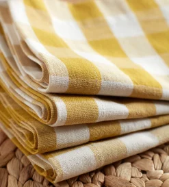 Secret Linen Store Saffron Heidi 100% Organic Cotton Napkins - Set of 4