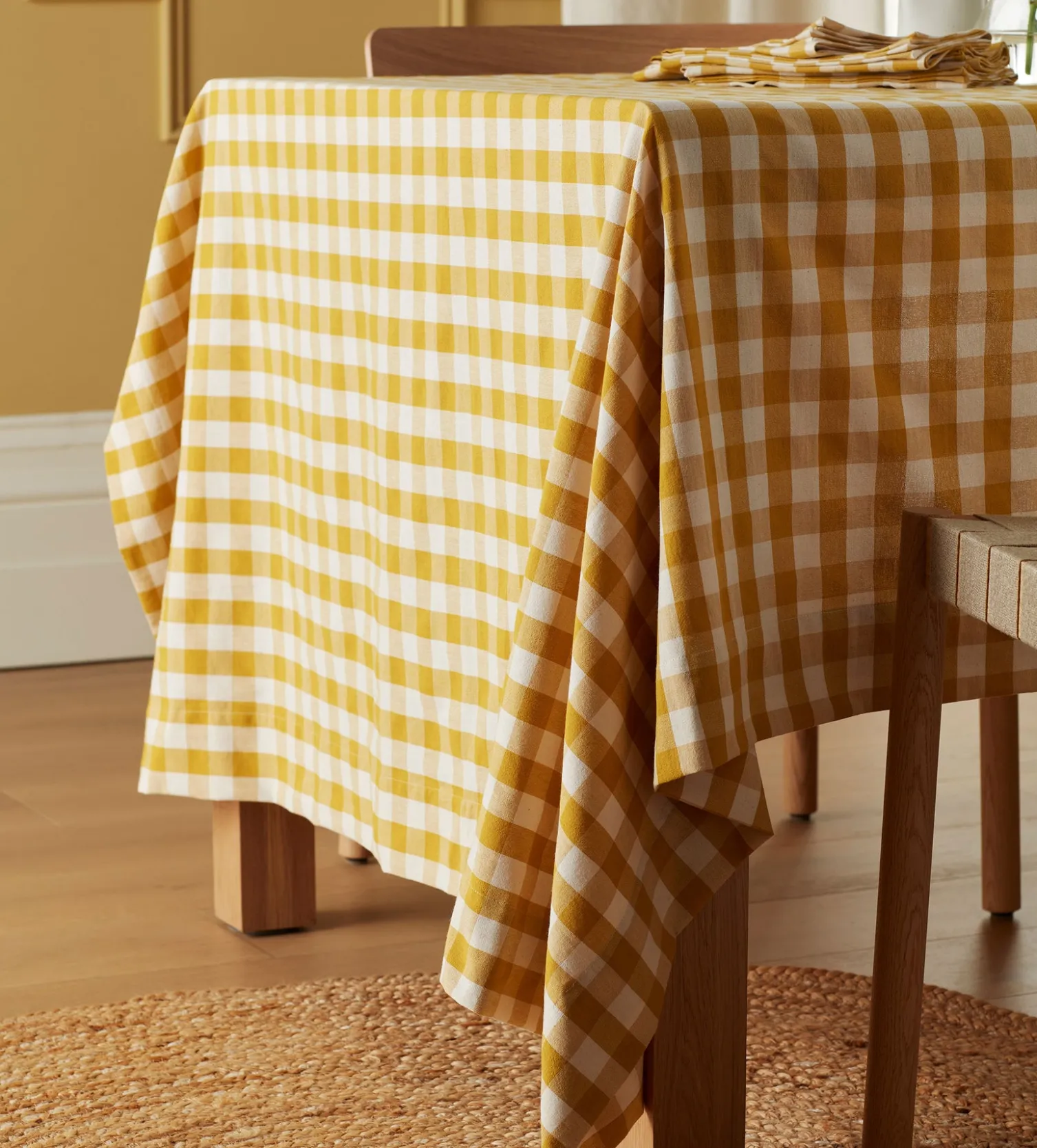 Secret Linen Store Saffron Heidi 100% Organic Cotton Tablecloth