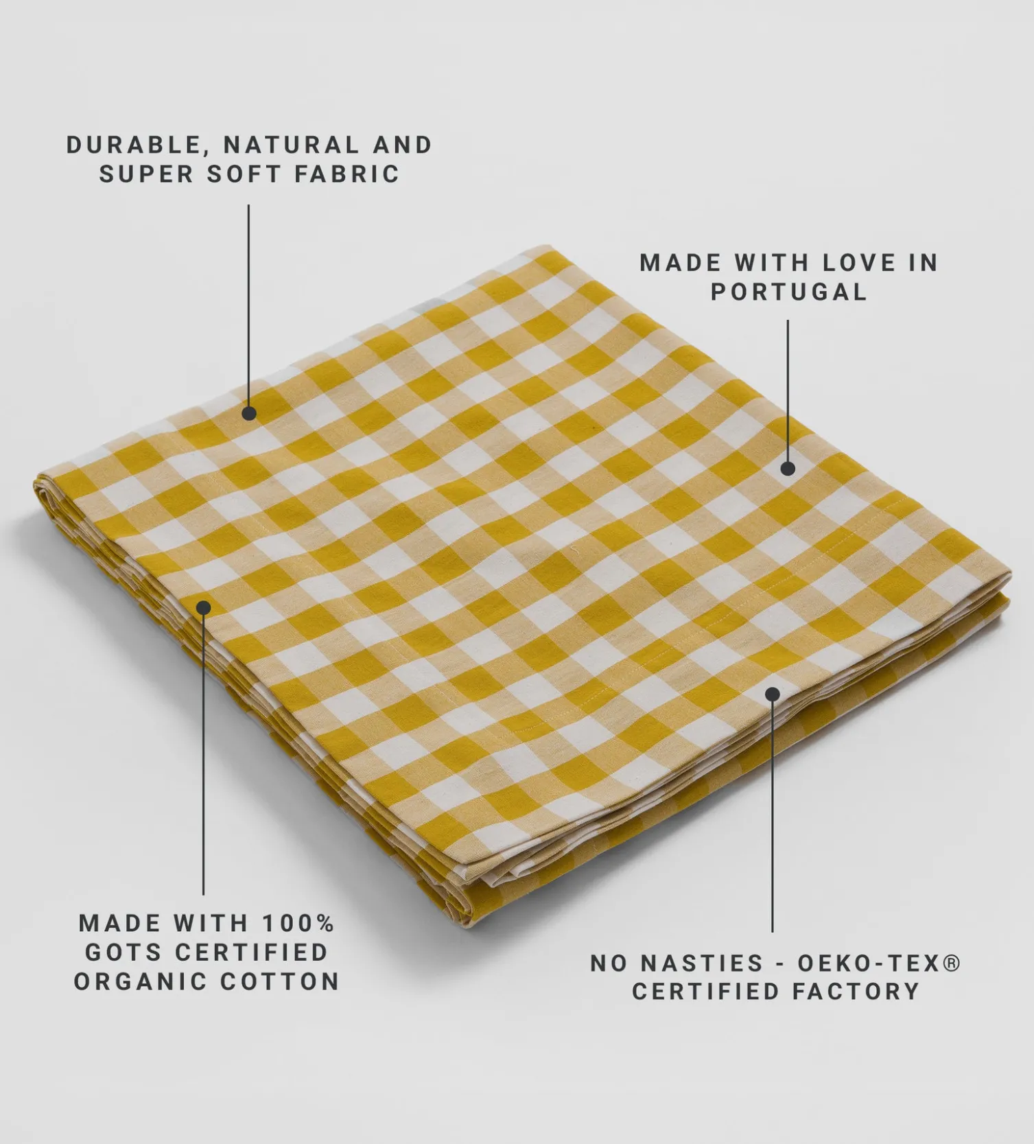 Secret Linen Store Saffron Heidi 100% Organic Cotton Tablecloth