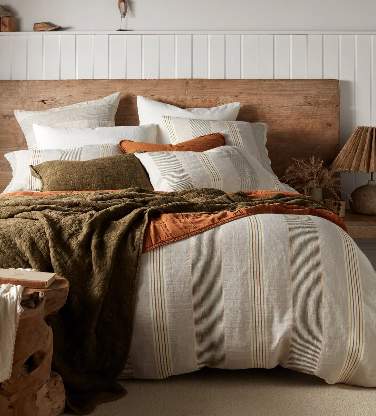 Secret Linen Store Stripe 100% Linen Duvet Cover