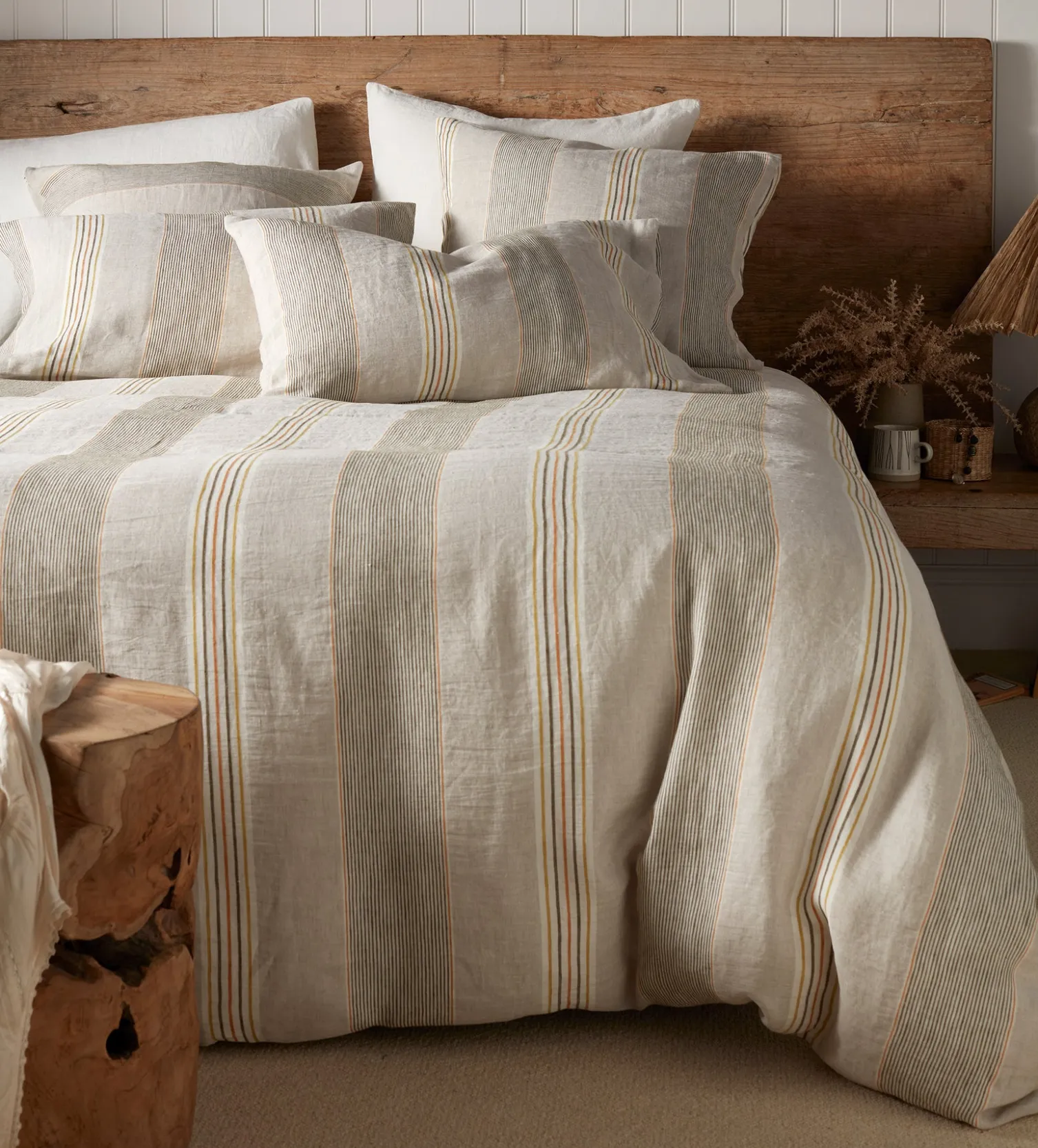 Secret Linen Store Stripe 100% Linen Duvet Cover
