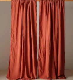 Secret Linen Store 100% Linen Loop Top Curtain (Single)