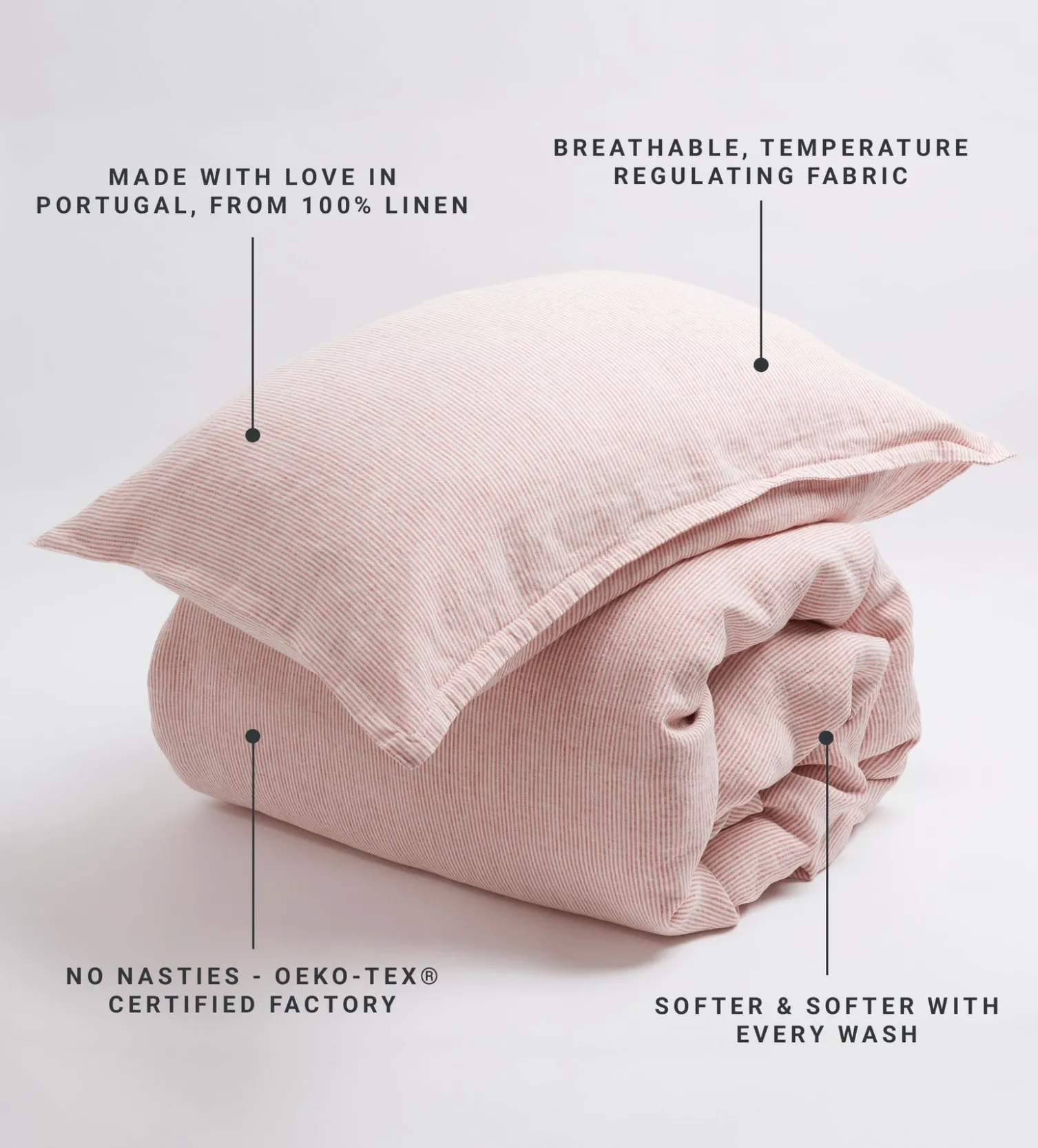 Secret Linen Store Spice Sid Stripe 100% Linen Pillowcase
