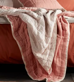 Secret Linen Store 100% Cotton Quilted Throw
