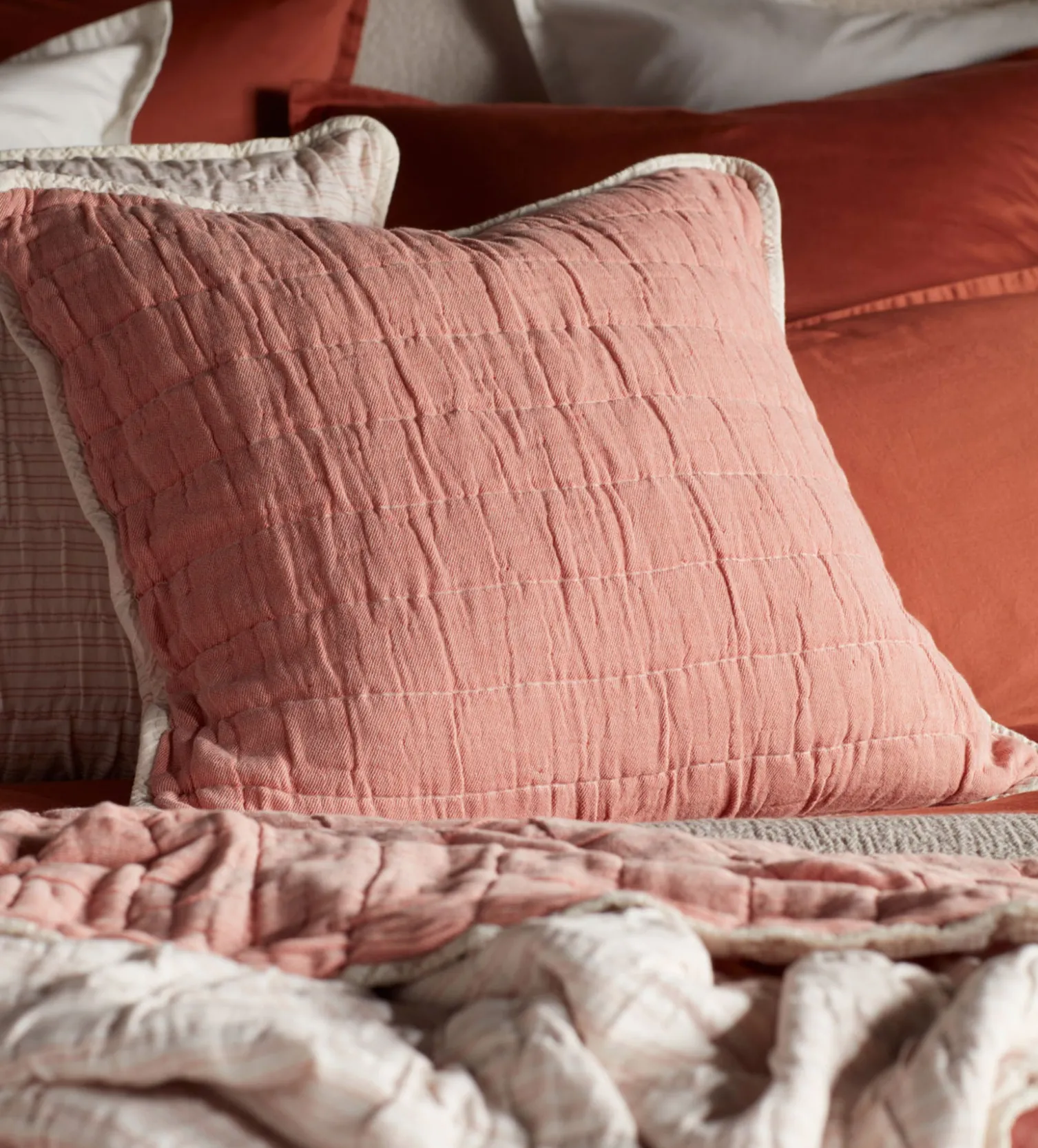 Secret Linen Store 100% Cotton Quilted Cushion Cover