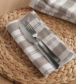 Secret Linen Store Taupe Isaac 100% Cotton Napkins - Set of 4