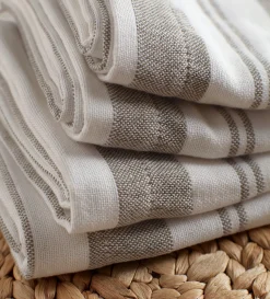 Secret Linen Store Taupe Isaac 100% Cotton Napkins - Set of 4