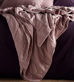 Secret Linen Store Finn 100% Cotton Quilted Throw
