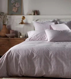Secret Linen Store Vintage Rose Harriet Gingham 100% Organic Cotton Duvet Cover