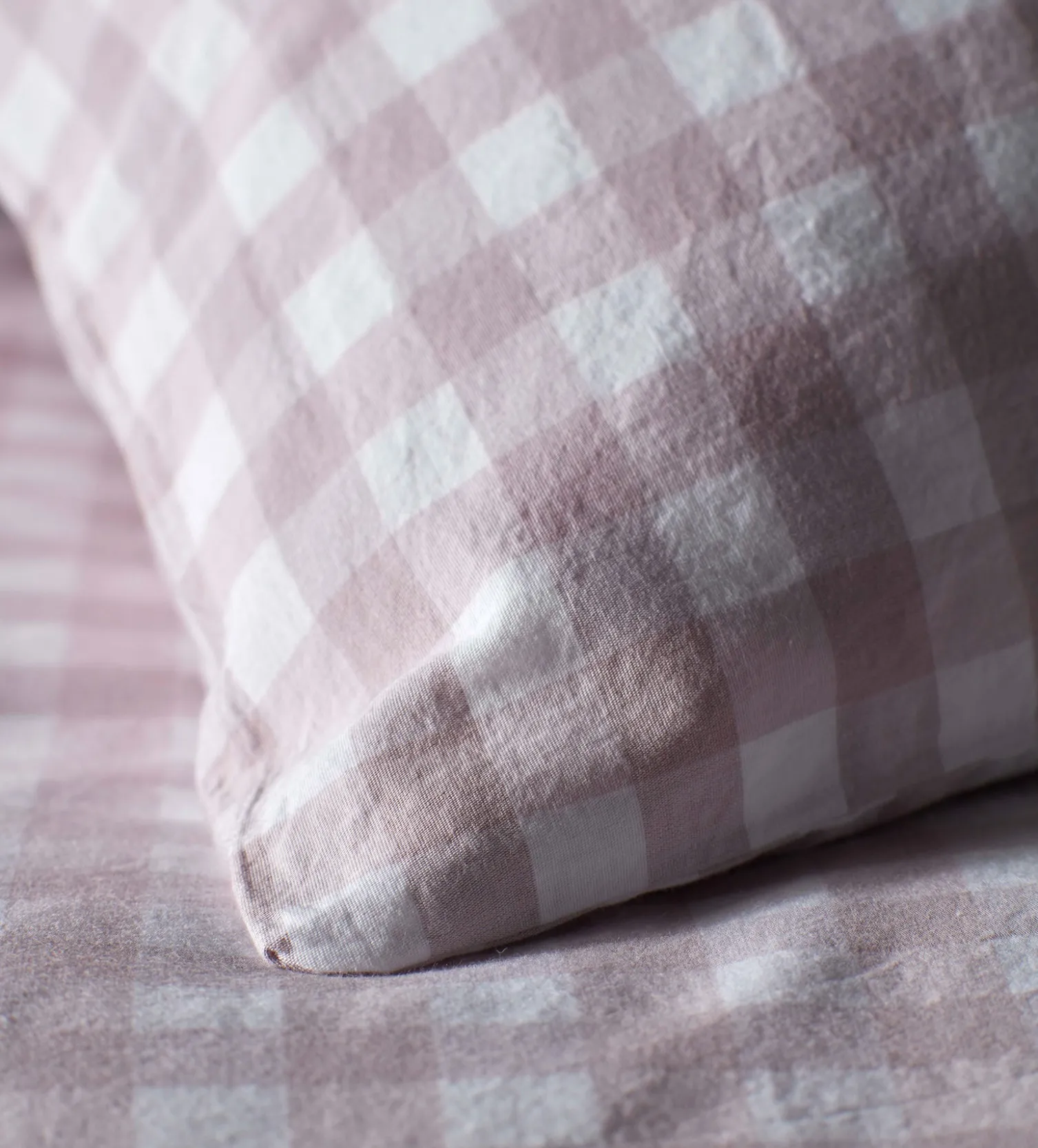 Secret Linen Store Vintage Rose Harriet Gingham 100% Organic Cotton Duvet Cover