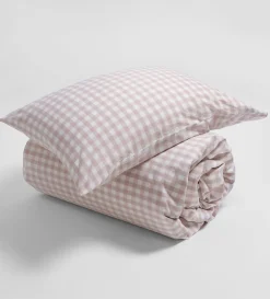 Secret Linen Store Vintage Rose Harriet Gingham 100% Organic Cotton Duvet Cover