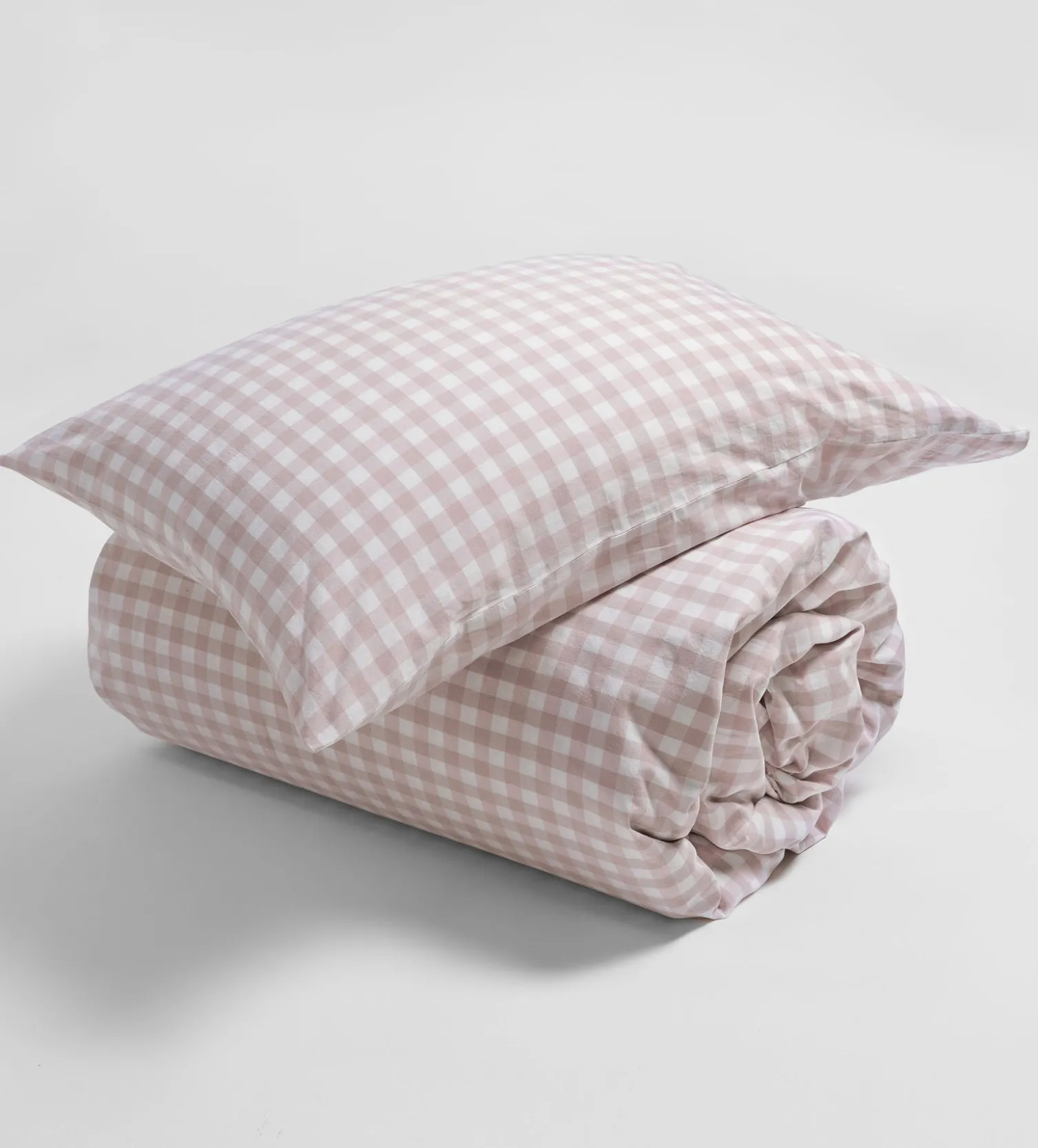 Secret Linen Store Vintage Rose Harriet Gingham 100% Organic Cotton Duvet Cover