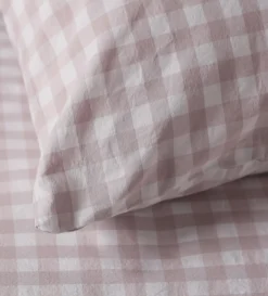 Secret Linen Store Vintage Rose Harriet Gingham 100% Organic Cotton Pillowcase