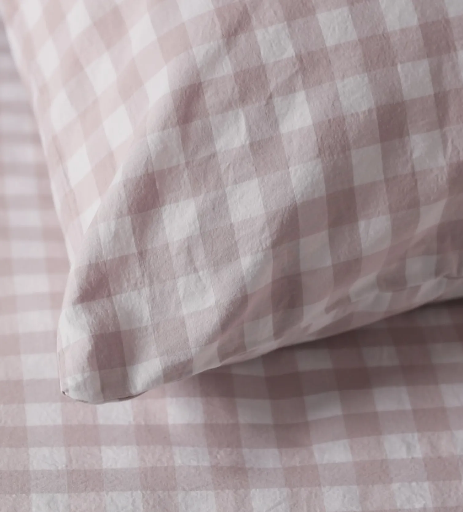 Secret Linen Store Vintage Rose Harriet Gingham 100% Organic Cotton Pillowcase
