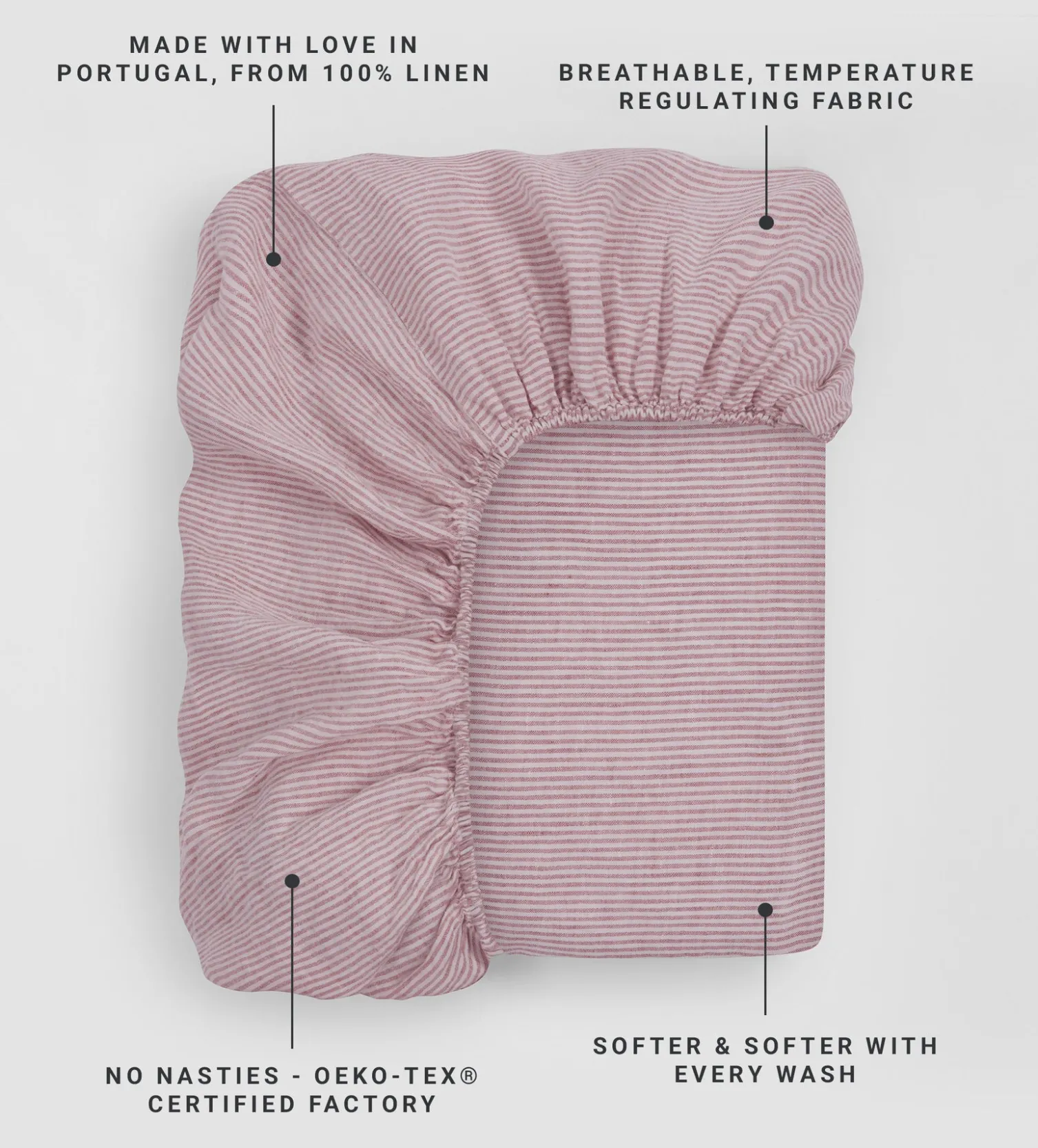 Secret Linen Store 100% Linen Fitted Sheet