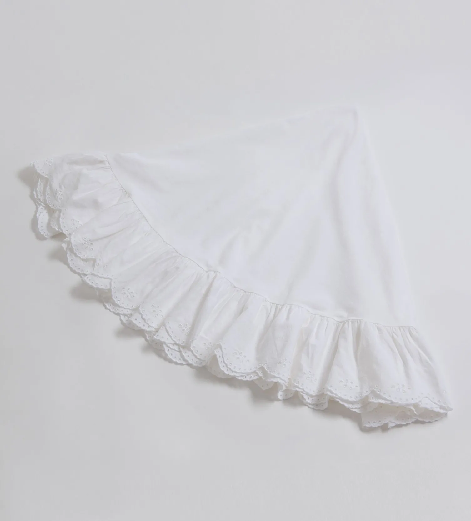 Secret Linen Store White Bonnie Broderie Cotton Linen Tablecloth