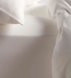 Secret Linen Store White Brushed 100% Organic Cotton Fitted Sheet
