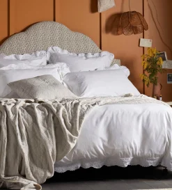 Secret Linen Store White Elsie Cotton Linen Duvet Cover