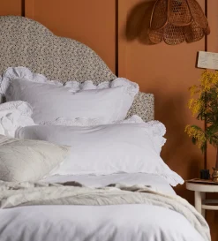 Secret Linen Store White Elsie Cotton Linen Oxford Pillowcase