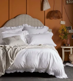 Secret Linen Store White Elsie Cotton Linen Oxford Pillowcase