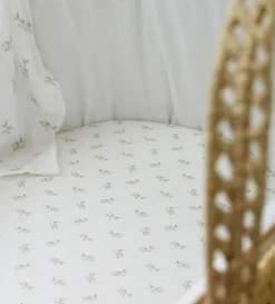 Secret Linen Store 100% Organic Cotton Moses Basket Fitted Sheet