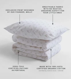 Secret Linen Store Organic 100% Cotton Cot Bed Duvet Cover Set