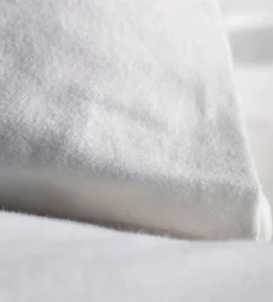 Secret Linen Store White Henry Brushed 100% Organic Cotton Flat Sheet