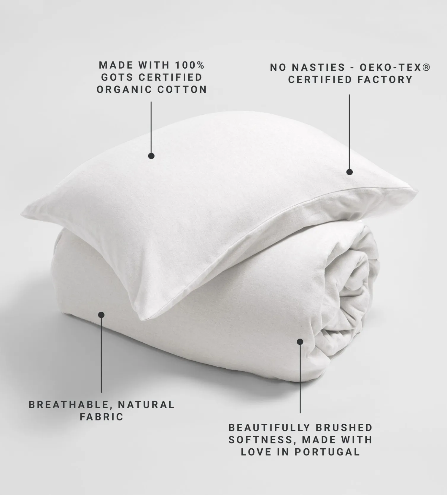 Secret Linen Store Brushed 100% Organic Cotton Duvet Cover