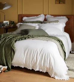 Secret Linen Store White Valerie 100% Cotton Duvet Cover