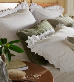 Secret Linen Store White Valerie 100% Cotton Pillowcase
